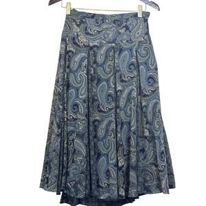 Coldwater Creek midi skirt, green/black, bohemian, cottagecore, prairie, artsy